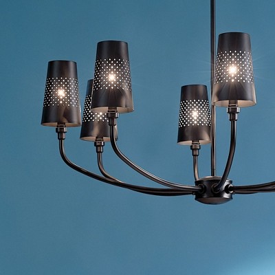Adeena Black Pewter 8-Light Steel Chandelier