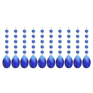 Unique Bargains Hanging Ornament DIY Craft Teardrop Crystal Chandelier Pendant Beads 5.71" x 1.5" 10 Pcs - 1 of 4