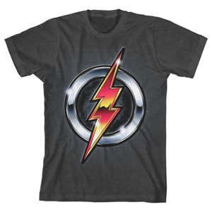 Flash Chrome Logo Boy's Charcoal Heather T-shirt - 1 of 3
