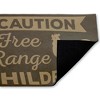Stupell Industries Free Range Children Caution Printed Outdoor Door Mat, design by Dana Saulnier, 18"x30" - 2 of 4