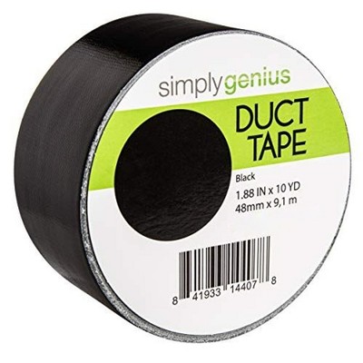 Simply Genius Art & Craft Duct Tape, Heavy Duty Craft Supplies for Kids & Adults, Colored Tape- 1.8 in x 10 yards (Black, Single roll)