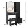 Makeup Vanity Desk with LED Lighted Sliding Mirror, Jewelry Cabinet & Charging Station - 2 of 4