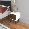 Gulches Serenity Nightstand - 2-Drawer White Mid-Century Accent Piece - 3 of 4