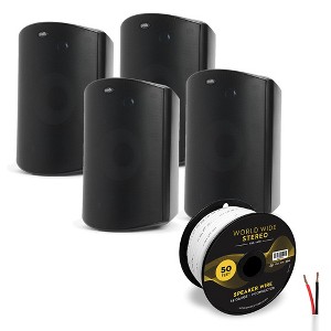 Polk Audio Atrium8 All Weather Outdoor Loudspeaker Cable Bundle - 4 Pack (Black) - 1 of 4