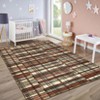 Modern Large Striped Geometric Machine Washable Area Rug Stain Resistant Throw Carpet Non Slip Low Pile Mat - 3 of 4