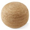 Hand-Braided Jute Pouf Ottoman, 19" Round x 10-1/2" High Footrest, Natural Woven Footstool, Boho Farmhouse Decor for Living Room, Bedroom - 4 of 4