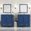 TIRAMISUBEST 60" Bathroom Vanity Set with Double Vanities (Separate), Double Ceramic Sinks, Storage Shelf, and Divided Drawers (Mirror not included) - 4 of 4