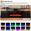 GustoWave 70'' Fireplace TV Stand with 36'' Firplace, 2 Tier TV Console Cabinet with LED Light and 12 Flame Colors - 120V/1500W, Black - 4 of 4