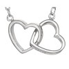 Tiara Sterling Silver Interlocking Double Heart Chain Necklace : Target