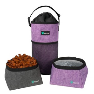 PetAmi Travel Dog Food Bag, Pet Cat Collapsible Bowls Set, Portable Foldable Waterproof Lining - 1 of 4