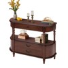 Bella Depot Curved 43'' Wood Console Table with 3 Drawers, Narrow Entry Table Sofa Table with Storage Shelf and Solid Wood Legs - 4 of 4