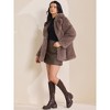 INSPIRE CHIC Women's Faux Fur Fluffy Long Sleeve Lapel Winter Outerwear Coat - 2 of 4