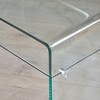 Tempered Glass Bent Coffee Table with Shelf and Optical Illusion Effect for Living Room, Apartment, or Office - 3 of 4