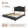 Bed Frame with High Headboard, Upholstered Teddy Velvet Platform Bedframe,Solid Wood Bedframe - 2 of 4