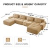 153" Modern U-Shaped Sectional Sofa with Corduroy Fabric , Modular Sectional Sofa with Movable Ottoman, 4-Seater Living Room Sofa-Koiai - 3 of 4