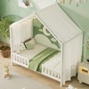 KWPZQEB Canopy Bed for Kids, Montessori Floor Bed Frame with High Guardrails and Roof, Wood Toddler Bed Frame for Girls & Boys - 3 of 4
