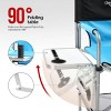 Karl Home 25in Portable Folding Director Chair with Retractable Side Tables and Side Bags Blue - 3 of 4