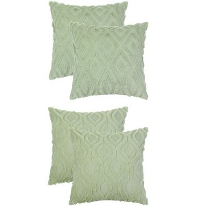 Unique Bargains Patterned Soft Shaggy Plush Faux Fur Throw Pillow Covers Set 4 Pcs - 1 of 4