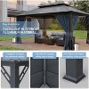 ALAULM Wall Mount Gazebo Outdoor Pergola, Hardtop Lean to Gazebo Canopy Awnings with Sloped Roof and Sturdy Steel Frame, for Patio, Deck, Backyard - 3 of 4