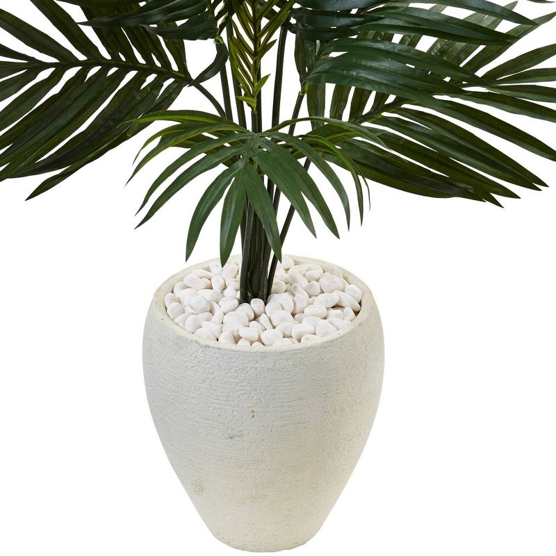 4.5ft Artificial Kentia Palm Tree In White Oval Planter - Nearly Natural, 4 of 5