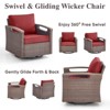 Outdoor Swivel Rocker Patio Chairs Thickened Cushions Swivel Chairs for Porch - 4 of 4
