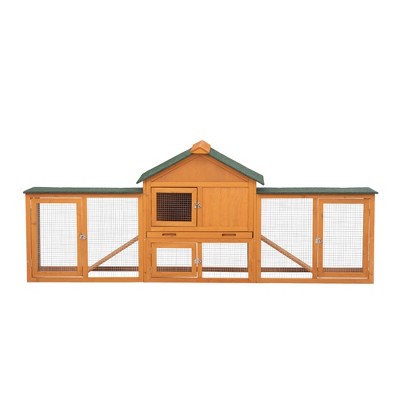 FURNIinspire Pet Crates and Houses, Multi-purpose Rabbit Hutch, Indoor and Outdoor Rabbit Cage, Waterproof, Orange, 83.46"*18.5"*33.86"