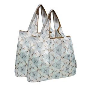 Wrapables Medium Foldable Tote Nylon Reusable Grocery Bags, Set of 2 - 1 of 4