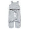 Hudson Baby Unisex Animal Faux Shearling Baby Outdoor Stroller Sack Wrap, Gray, One Size - 2 of 3