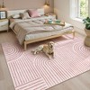 Lahome Abstract Washable Rugs Non Slip Soft Living Room Rugs Ultra-Thin Rainbow Bedroom Rug Non Skid Rug Backing Accent Carpet for Room Office - 2 of 4