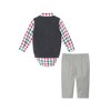 Andy & Evan  Infant  White Plaid Buttondown w/Charcoal Sweater Vest & Bowtie - 3 of 4