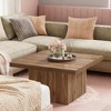 Gulches 31.5" Mid-Century Modern Square Coffee Table, Vintage Brown Wood Top with Half-Round Base, Sturdy Engineered Wood - 2 of 3