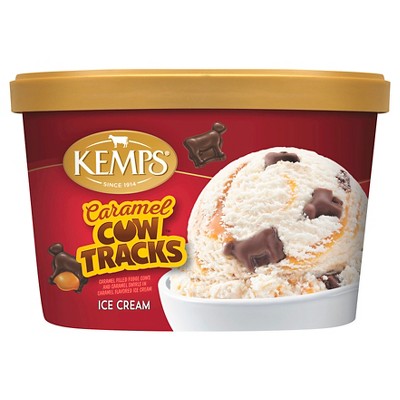 Kemps Caramel Cow Tracks Premium Ice Cream - 48oz