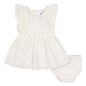 Gerber Baby and Toddler Girls' Gauze Dress & Diaper Cover Set - 2-Piece - 1 of 4
