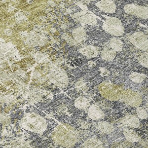 HomeRoots 9' X 12' Olive Green And Gray Abstract Washable Indoor Outdoor Area Rug - 1 of 3