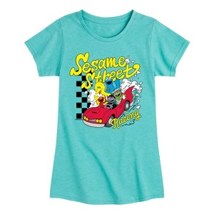 Girls' - Sesame Street - SS Racing Fitted Short Sleeve Graphic T-Shirt - 1 of 4
