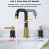 WOWOW 8 in. Widespread Double Handle High Arc Bathroom Faucet with Drain Kit Included in Brushed Nickel - 4 of 4