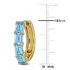 EVERLY JEWELRY | Yellow Plated Sterling Silver 2.80 CT TGW Blue Topaz Hoop Earrings - 2 of 4