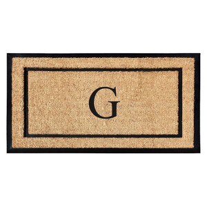 A1HC Natural Coir and Rubber Backing Monogrammed Door Mat, Anti-Shed Entry Doormat - 1 of 4