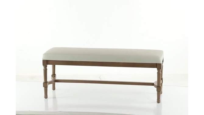 Traditional Linen Upholstered Wood Bench - Olivia & May, 2 of 8, play video