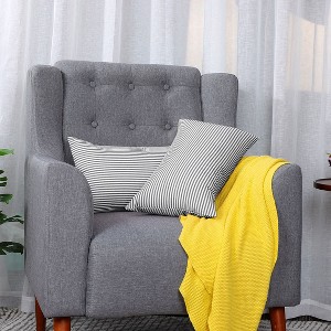 PiccoCasa Woven Striped Lumbar Throw Decors Rectangle Pillow Case 2 Packs - 1 of 4