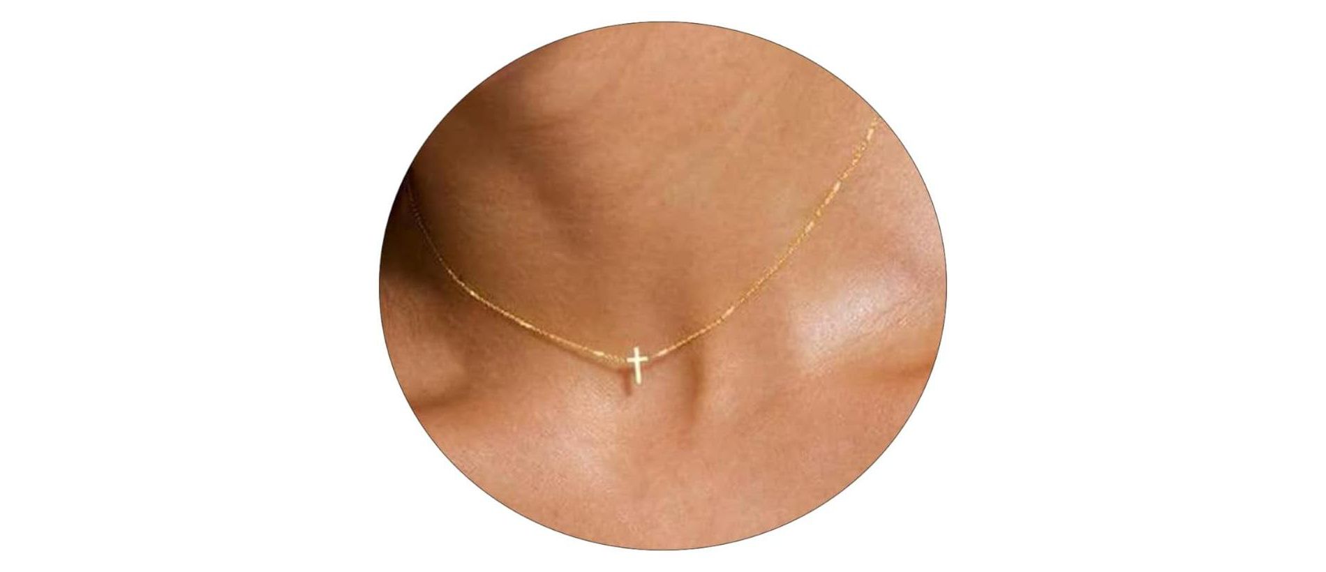 14K Gold/Silver Cross Necklace, Minimalist Dainty Pendant Chain, Everyday Religious Jewelry Gift for Women