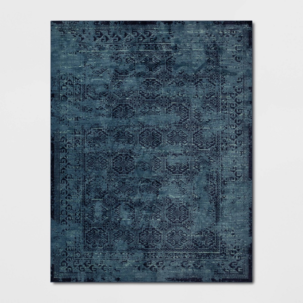 10'x13' Overdyed Area Rug Turquoise - Threshold™