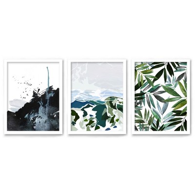 set Of 6) Framed Prints Gallery Wall Art Set Green Mountains By Louise  Robinson Black Frame - Americanflat : Target