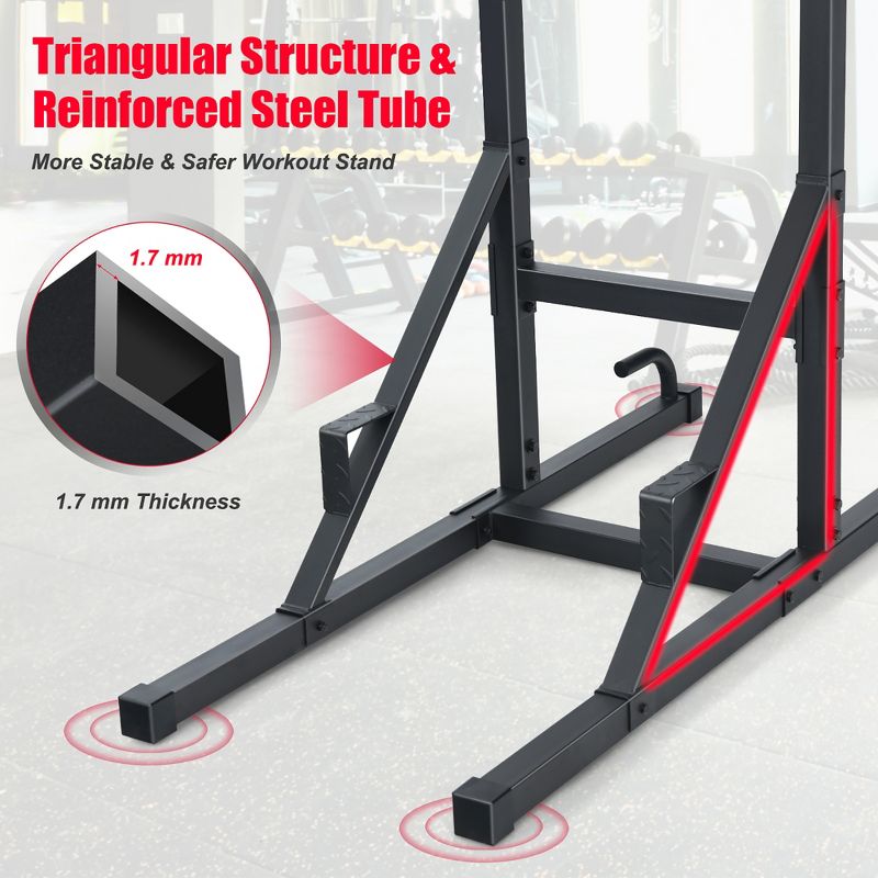 Costway Multi-function Power Tower Pull Up Bar Dip Stand Home Gym Full-body Workout, 5 of 11