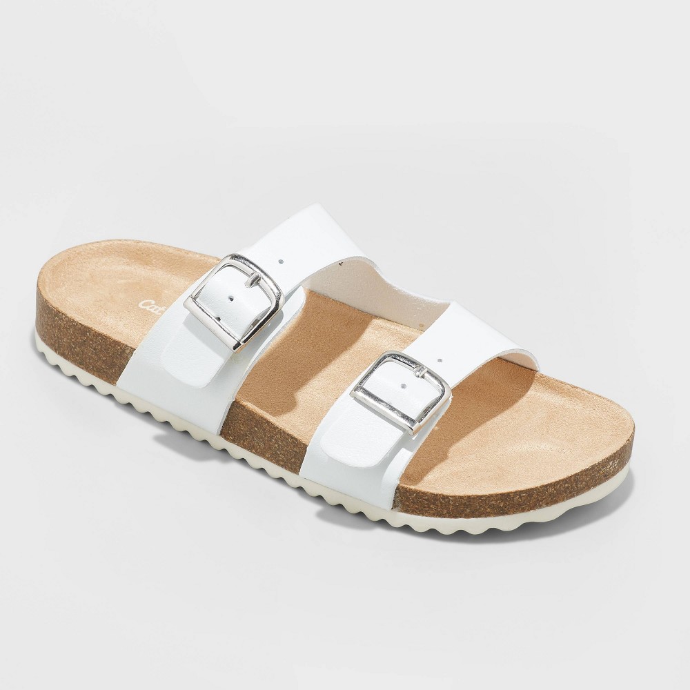 Size 3 Kids' Drew Slip-On Footbed Sandals - Cat & Jack White