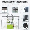 NicBex 8X8 FT Double Door Polycarbonate Greenhouse with Raised Base and Anchor Aluminum Heavy Duty Walk-in Greenhouses for Outdoor Backyard, Black - 4 of 4