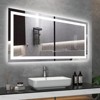 Glass LED Bathroom Mirror 60x32 Inch with Lights, Black Framed Gradient Front LED, Backlit Vanity Mirror, 3 Colors Dimmable, Anti-Fog, Shatter-Proof - 2 of 4