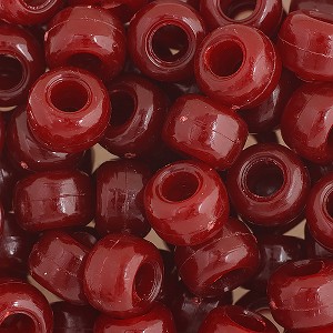 John Bead 1000 Pieces 9mm Plastic Crow Beads Burgundy Pony Bead for DIY Arts and Crafts Making Supplies - 1 of 4