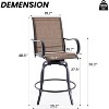 Lirago,2-Piece Outdoor Swivel Bar Stools Set - Textilene Fabric with Footrest, Weather-Resistant for Patio/Balcony/Poolside - 3 of 4