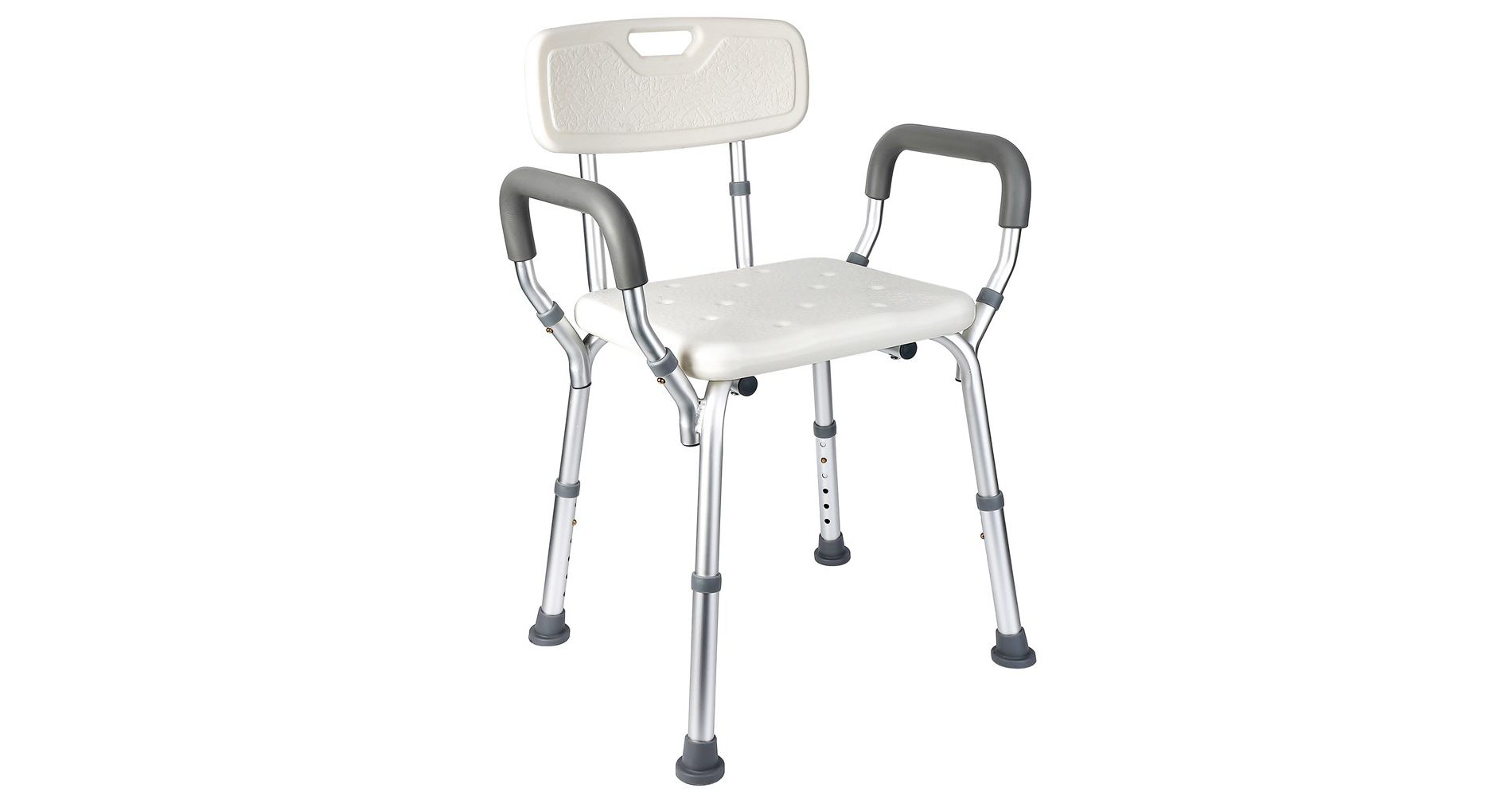 Whizmax Shower Chair Seat with Padded Armrests for Bathtub Slip Resistant Shower Seat Adjustable Height Shower Chair 350 lb Capacity